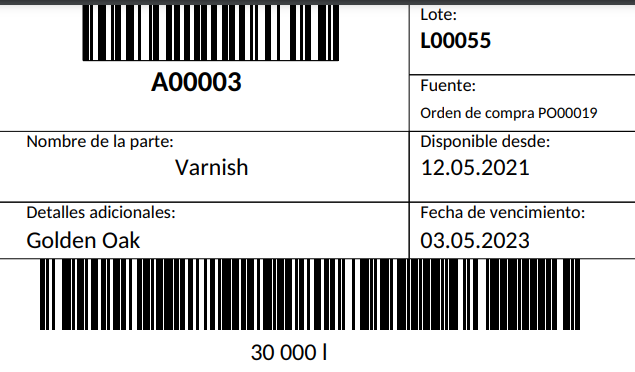 MRPeasy barcode Spanish